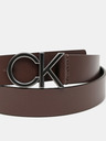 Calvin Klein hnědý kožený pánský pásek CK Enamel Pasek